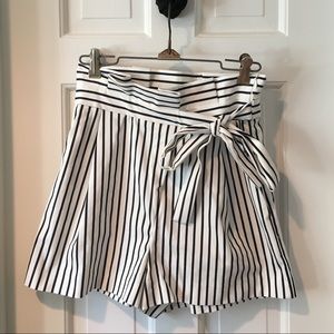 High waisted belted dress shorts